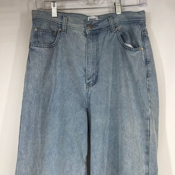 PRINCESS POLLY -WOMEN'S 6 - BLUE DENIM 100% COTTON STRAIGHT WIDE LEG JEANS - Picture 2 of 8